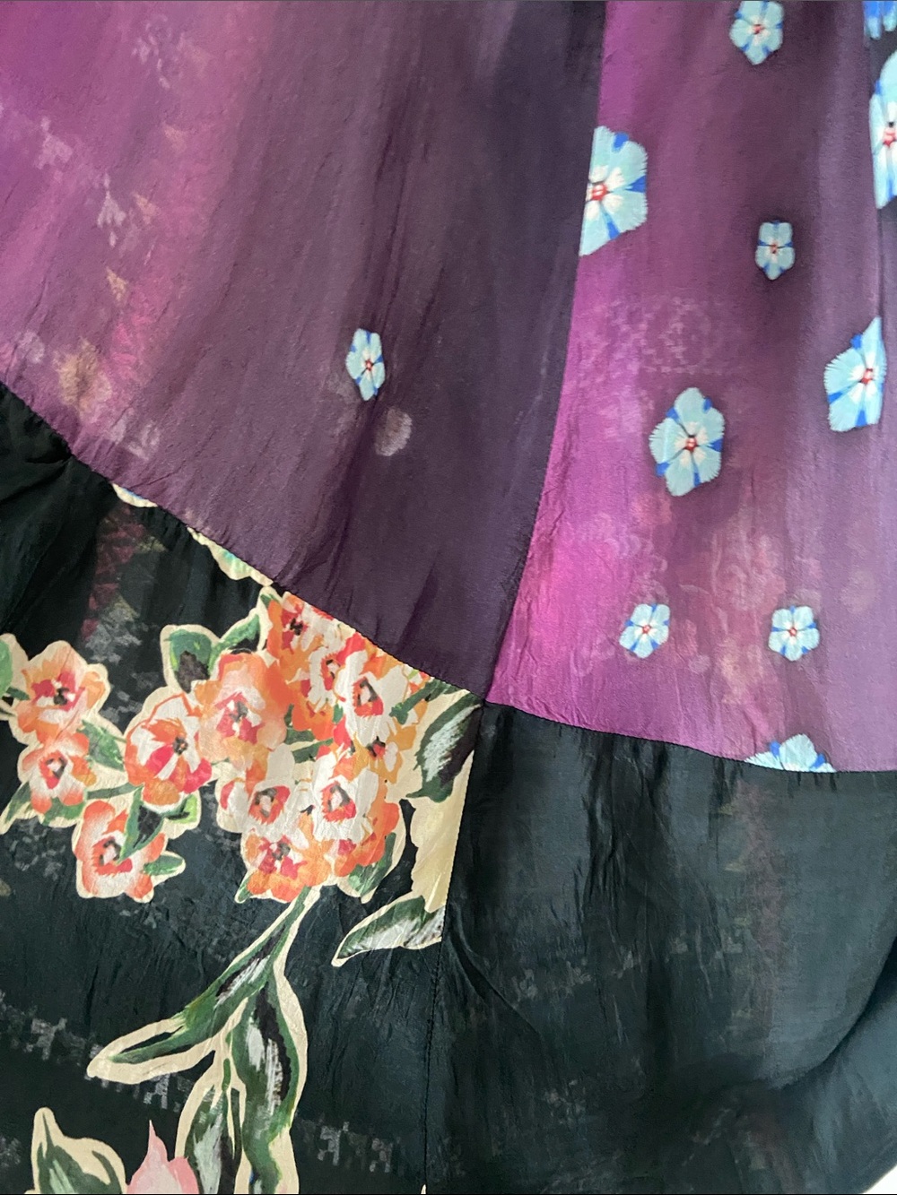 Johnny Was Floral & Crane Kimono Black - Navy with Multicolored/Silk - Picture 8 of 12